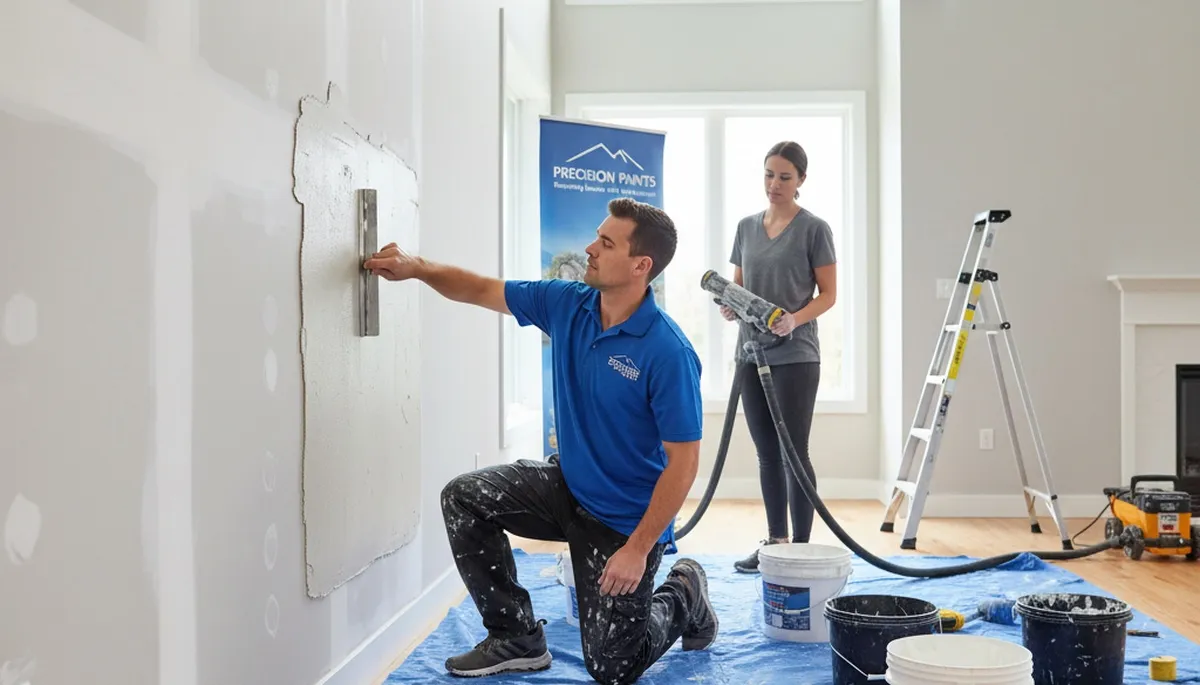 Professional drywall repair and wall restoration in San Mateo, CA home interior by local painters